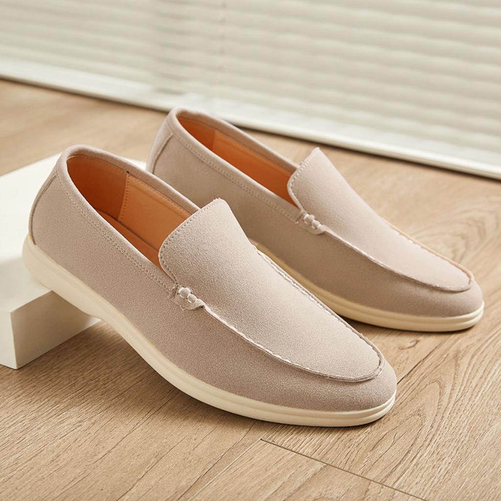 Men’s Genuine Suede Leather Loafers – Casual Office Boat Shoes with Custom Services