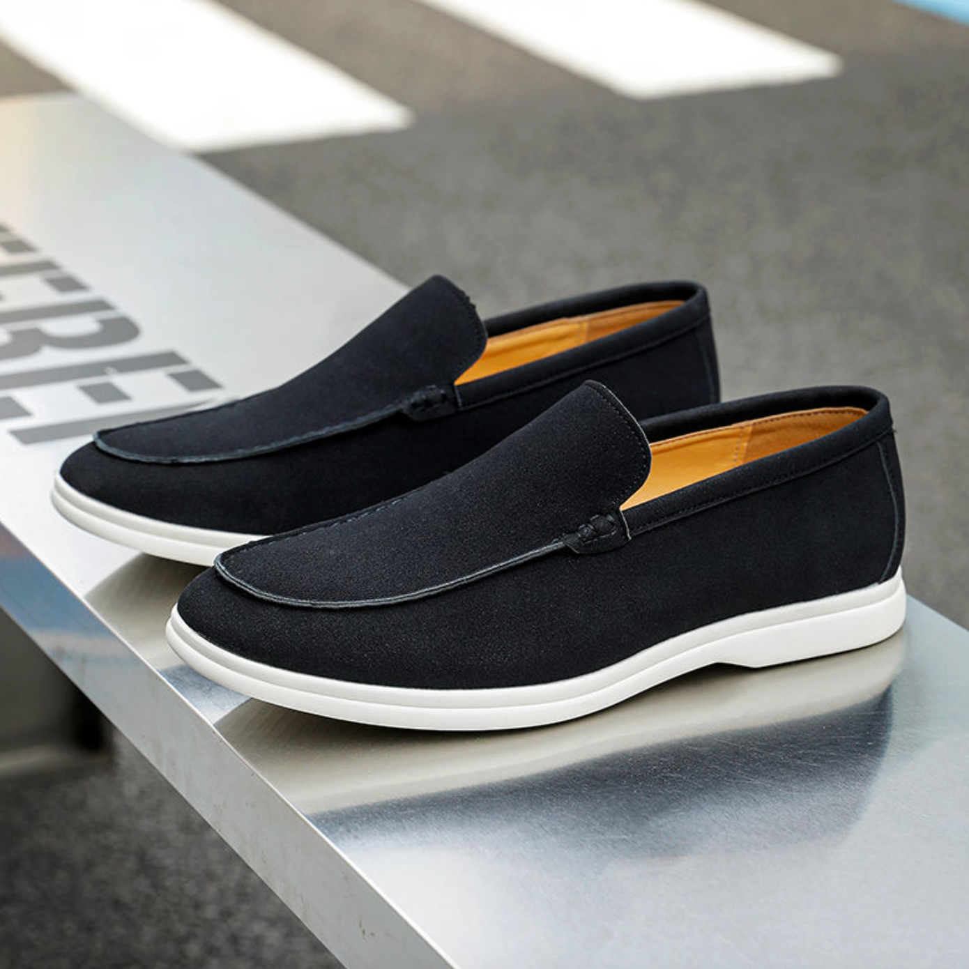 Men’s Genuine Suede Leather Loafers – Casual Office Boat Shoes with Custom Services