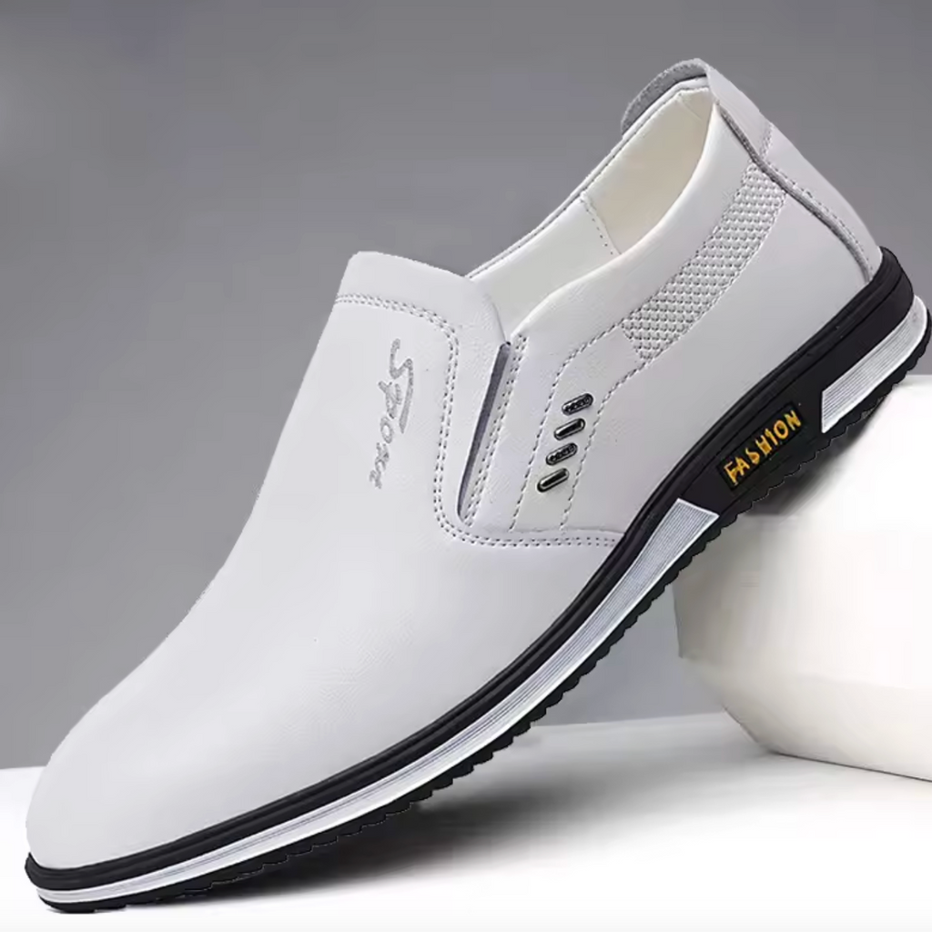 Men’s Genuine Sheepskin Leather Loafers – Comfortable Slip-On Flat Boat Shoes for Everyday Wear