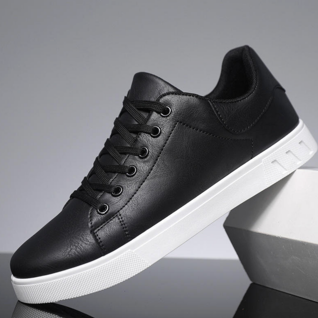 Men’s Plus-Size Casual Leather Shoes – Fashion Platform Loafers & Lace-Up Skate Shoes with Anti-Slip Sole