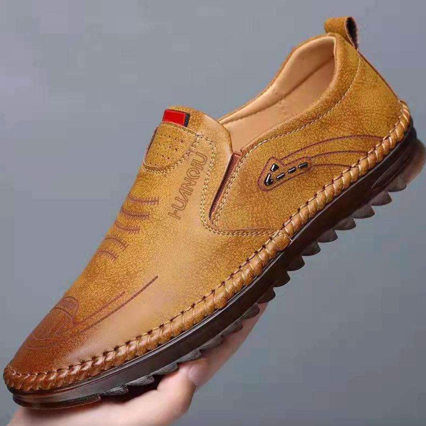 Walking Style Shoes for Winter PU Leather Upper Rubber Out-sole Men's Casual Flat Loafers Men Slip-on Dress Shoes Loafers