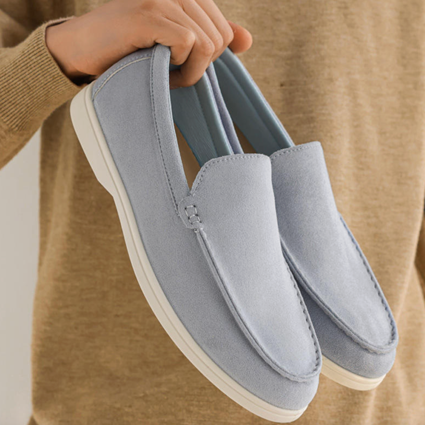 Men’s British-Style Suede Loafers – Classic Breathable Non-Slip Casual Shoes for Spring