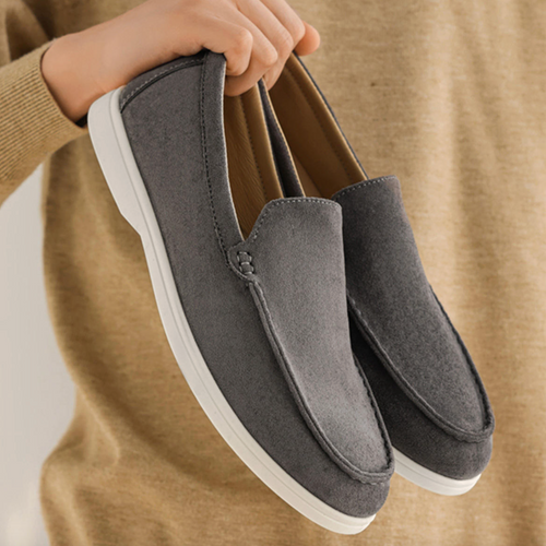 Men’s British-Style Suede Loafers – Classic Breathable Non-Slip Casual Shoes for Spring