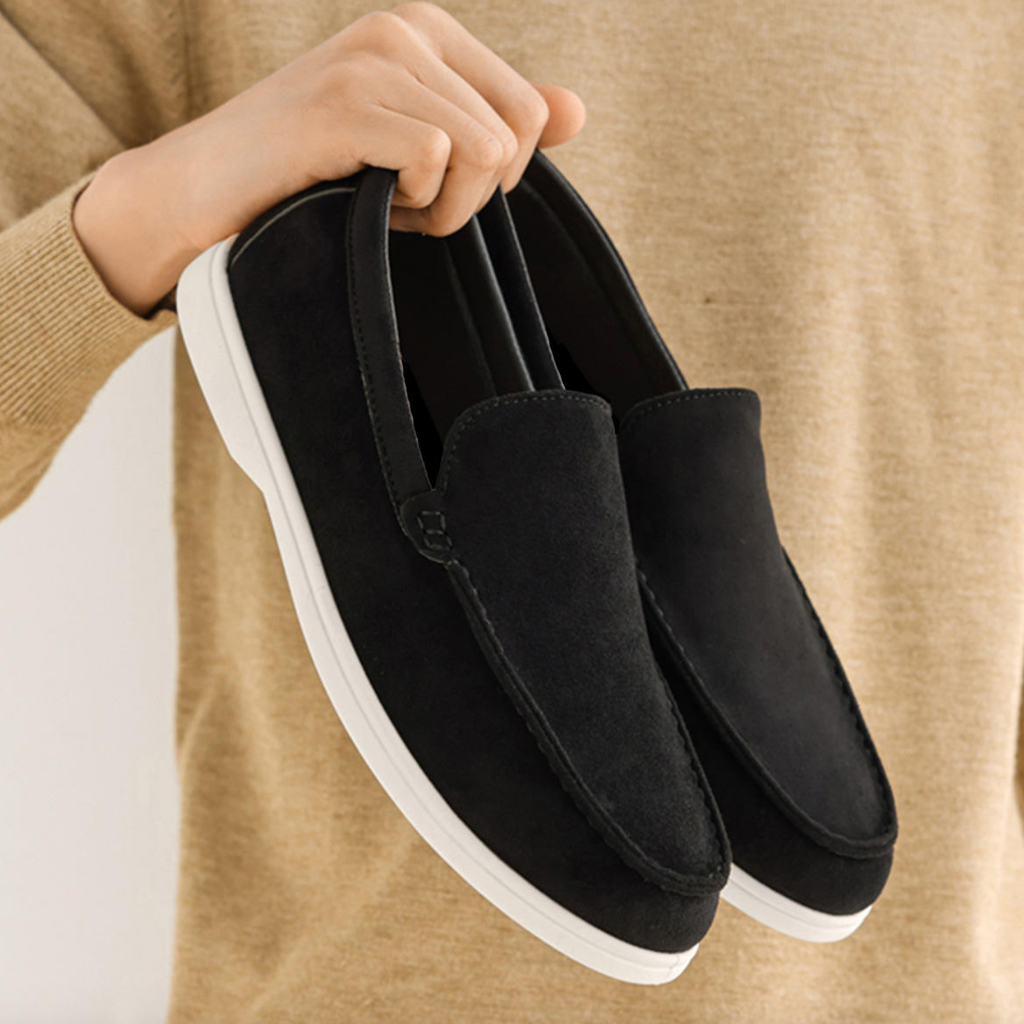 Men’s British-Style Suede Loafers – Classic Breathable Non-Slip Casual Shoes for Spring