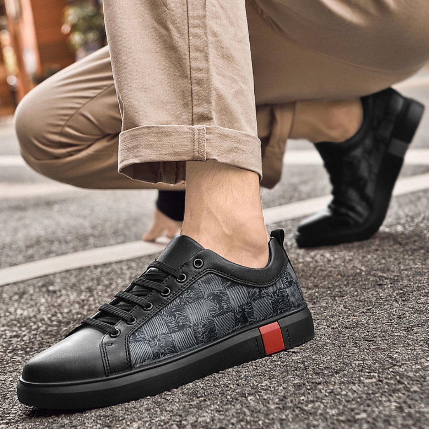 Men’s Lightweight Leather Casual Shoes – Breathable Korean-Style Flat Shoes for Spring & Autumn