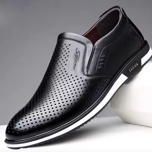 Men’s Genuine Sheepskin Leather Loafers – Comfortable Slip-On Flat Boat Shoes for Everyday Wear