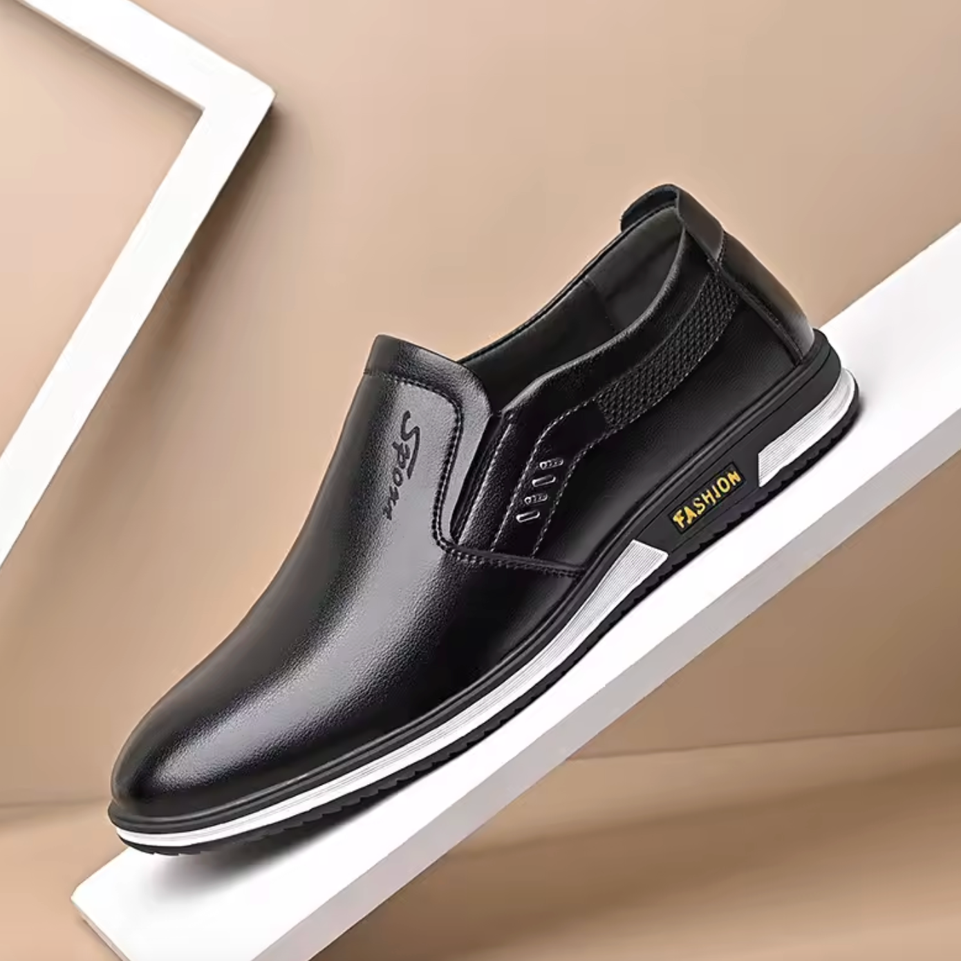 Men’s Genuine Sheepskin Leather Loafers – Comfortable Slip-On Flat Boat Shoes for Everyday Wear